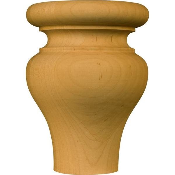 4 3/4 x 3 3/8 Tulip Round Bun Foot in Hard Maple, Osborne Wood Products, Mfr#: 4100HM